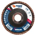 Weiler 4-1/2 Tiger Angled (Radial) Ceramic Flap Disc 80C 7/8 Arbor Hole 51314